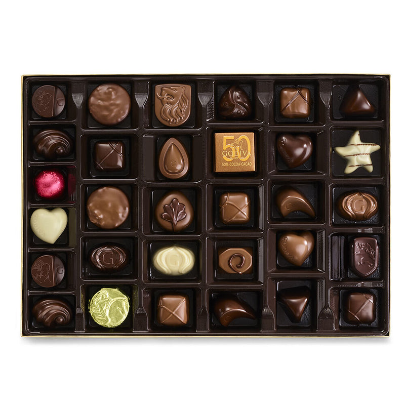 Assorted Chocolate Gold Gift Box, Mother's Day Ribbon, 36pc