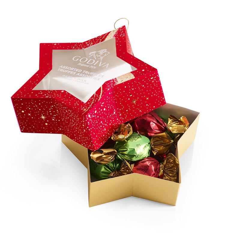 Star Ornament with Wrapped Truffles, Set of 6