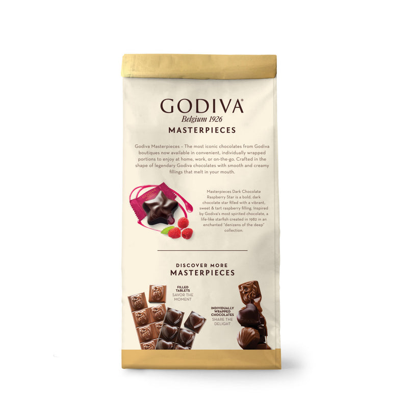Godiva Masterpieces, Dark Chocolate Raspberry Star, Set of 6