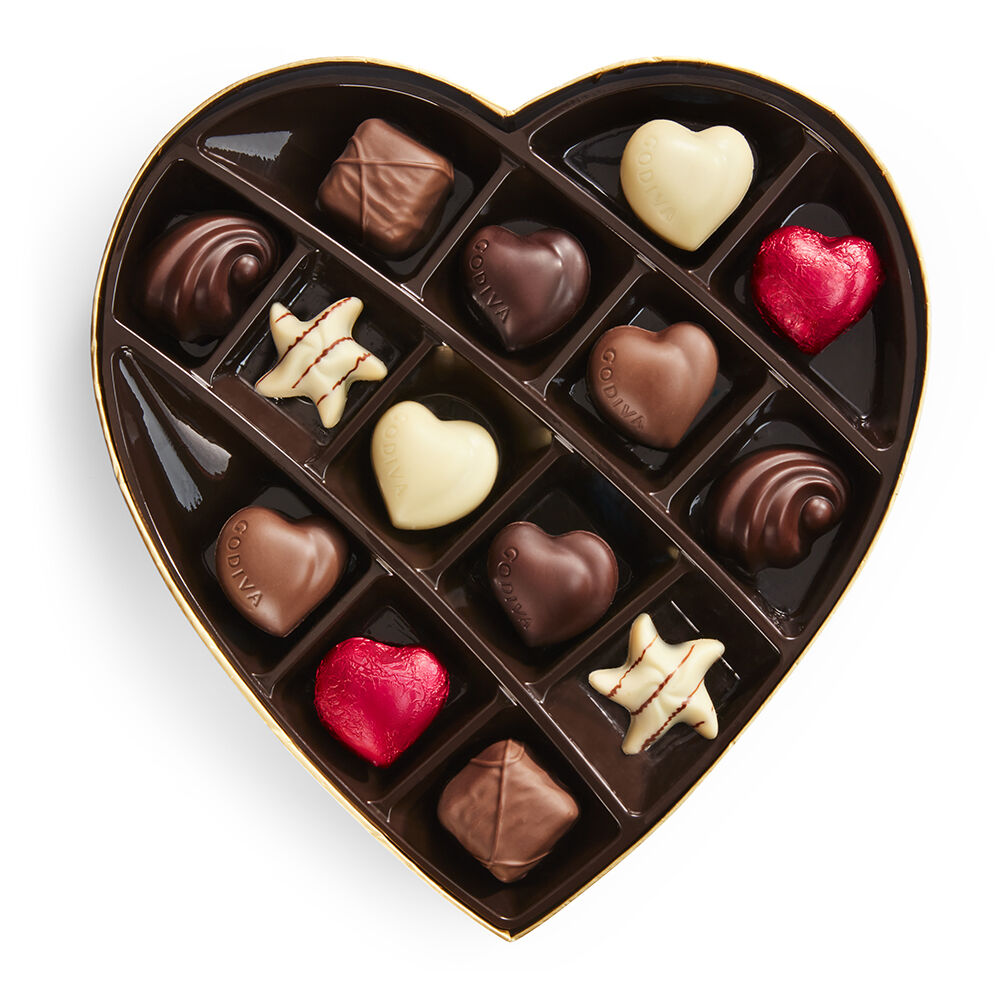 Valentine's Day Assorted and Dark Chocolate Heart-Shaped Gift Boxes