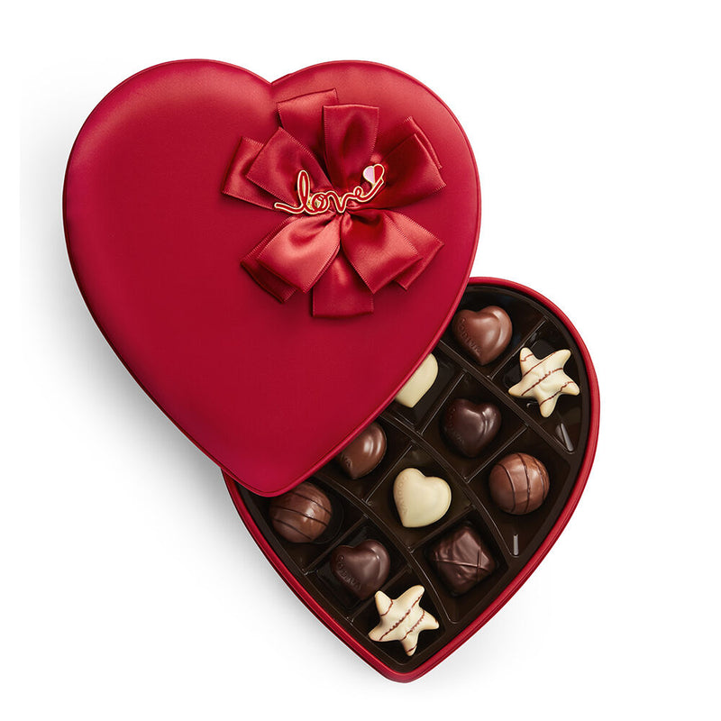 Fabric Heart Chocolate Gift Box, 14 pc.