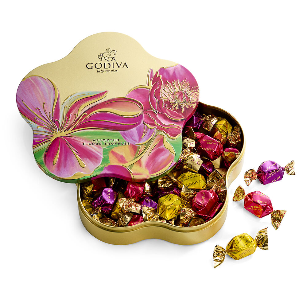 Spring Assorted G Cube Flower Tin, 32 pc.