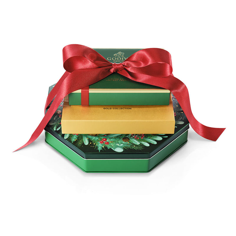 Season's Greetings Chocolate Holiday Gift Tower
