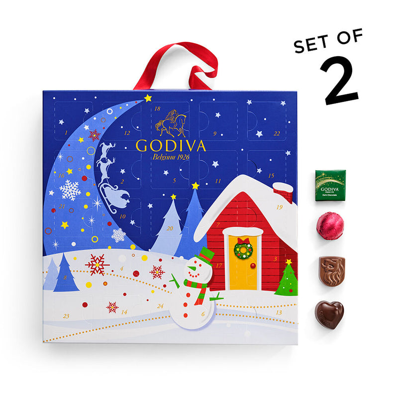Godiva Holiday Chocolate Advent Calendar, Set of 2
