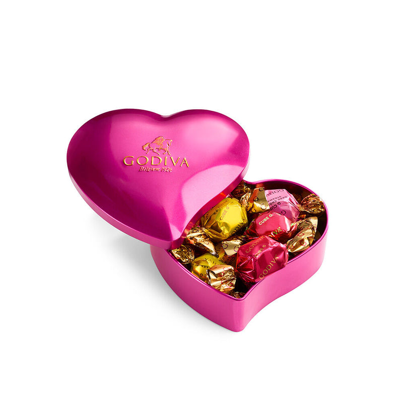 Heart Tin with Assorted Individual Wrapped Chocolates, 10pc.