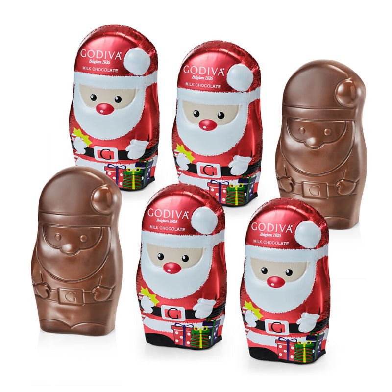 Milk Chocolate Foil Wrapped Santas, Set of 6