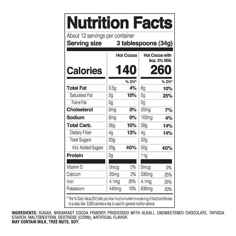 Dark Chocolate Hot Cocoa Canister, 12 Servings