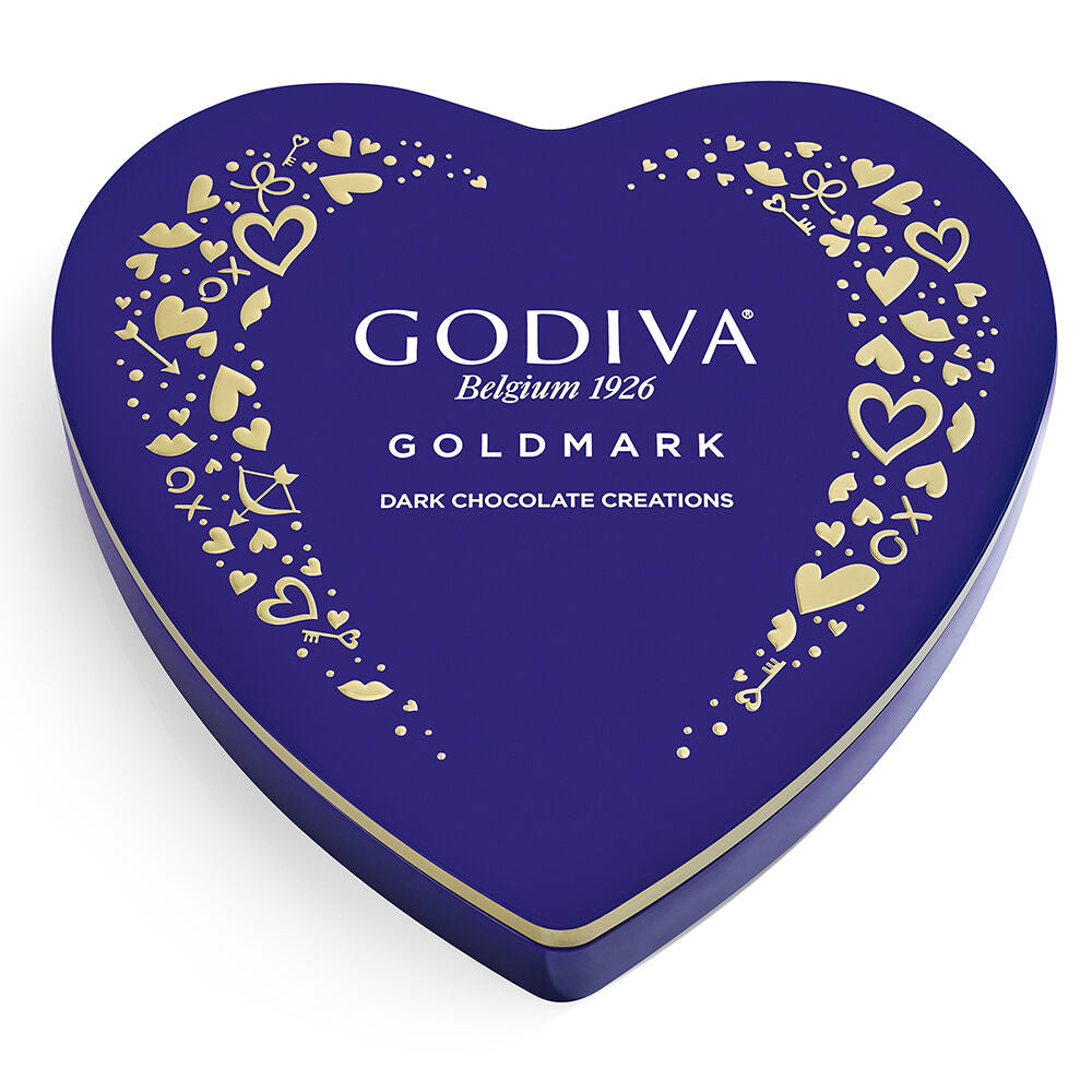 Goldmark Heart-Shaped Dark Chocolate Tin, 14pc.