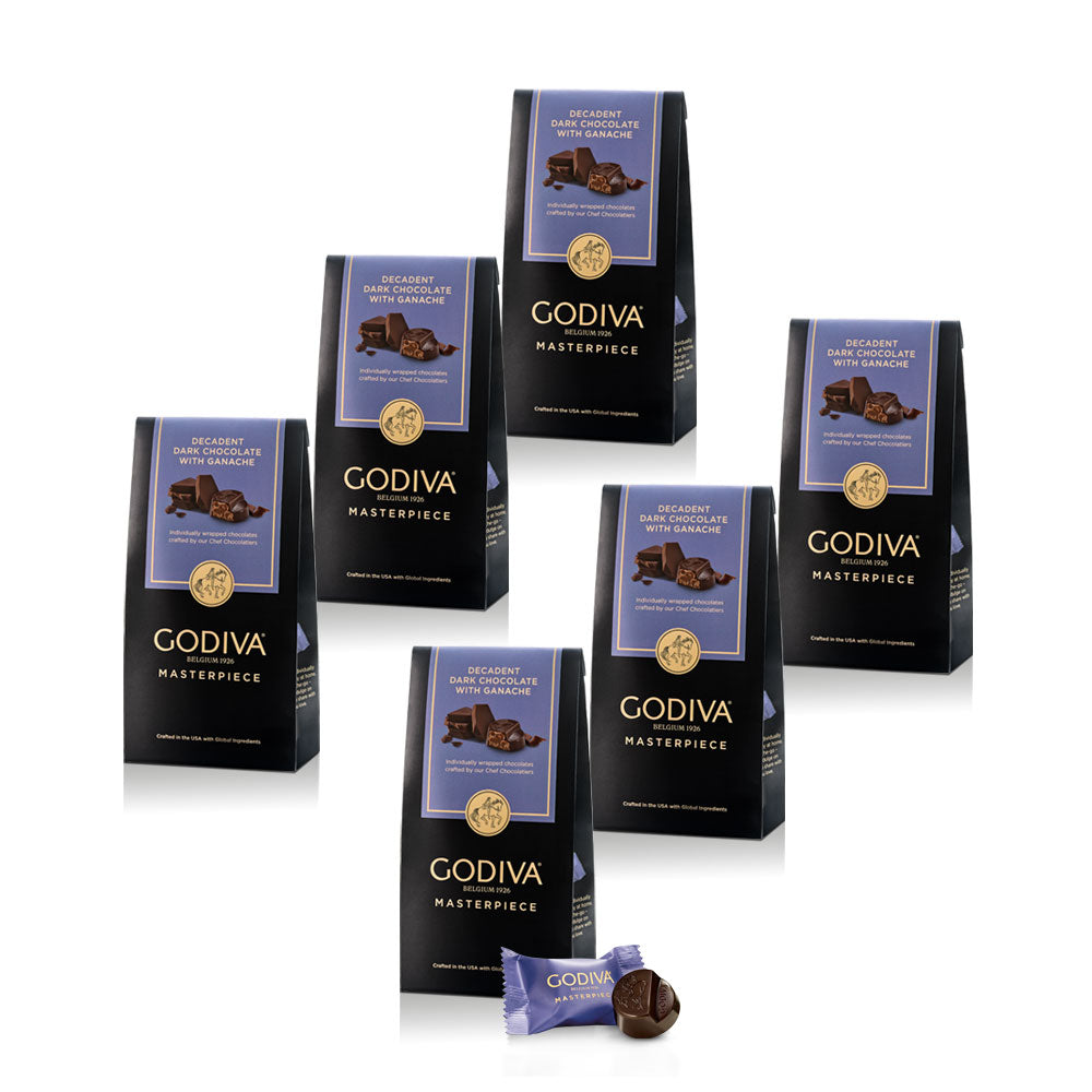 Godiva Dark Chocolate Ganache Small Masterpiece Bags, set of 6