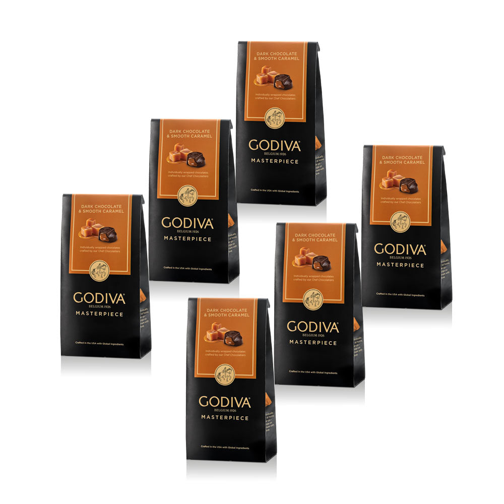 Godiva Dark Chocolate and Caramel Small Masterpiece Bag, set of 6