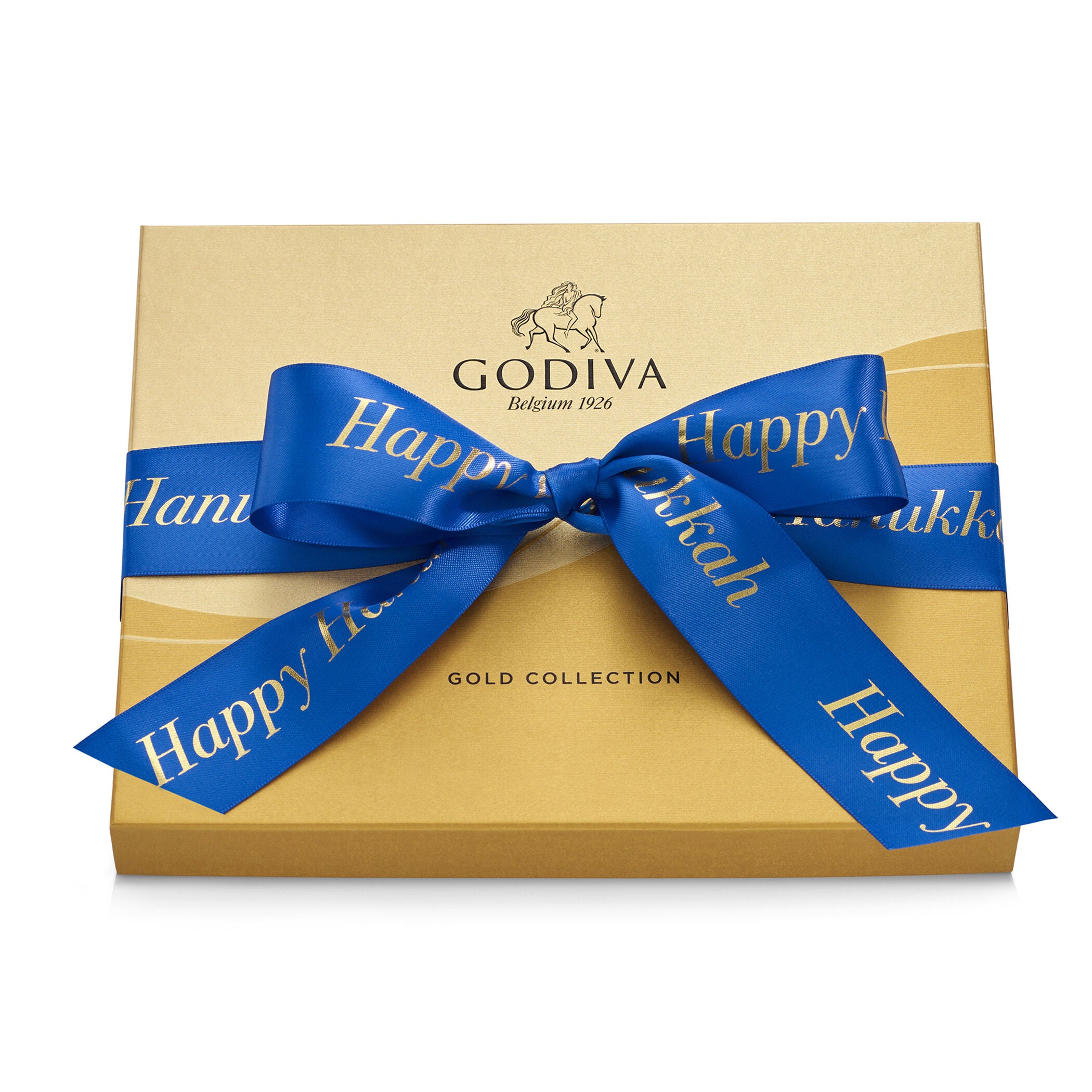 Assorted Chocolate Gold Gift Box, Happy Hanukkah Ribbon, 18 pc.