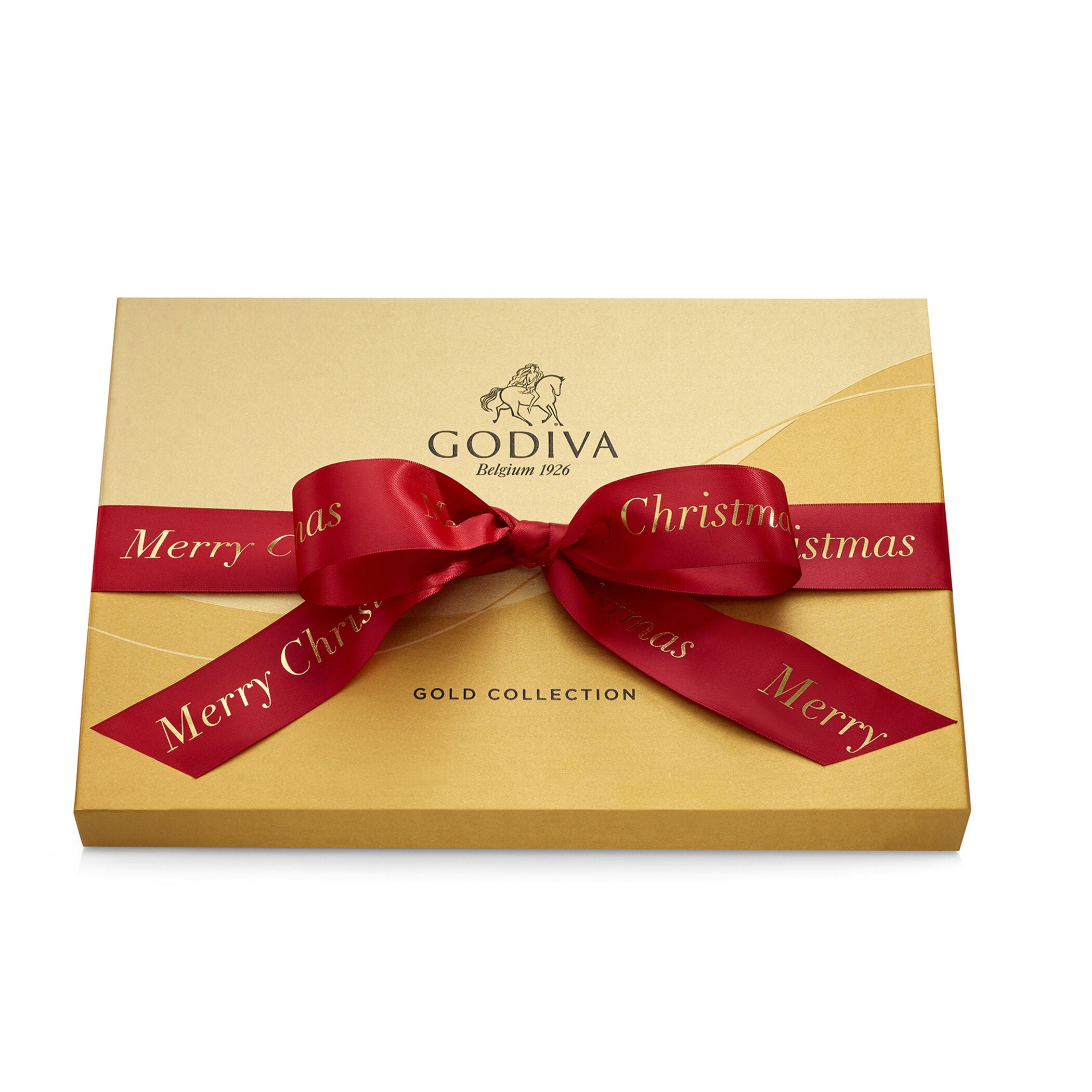 Assorted Chocolate Gold Gift Box, Merry Christmas Ribbon, 36pc.