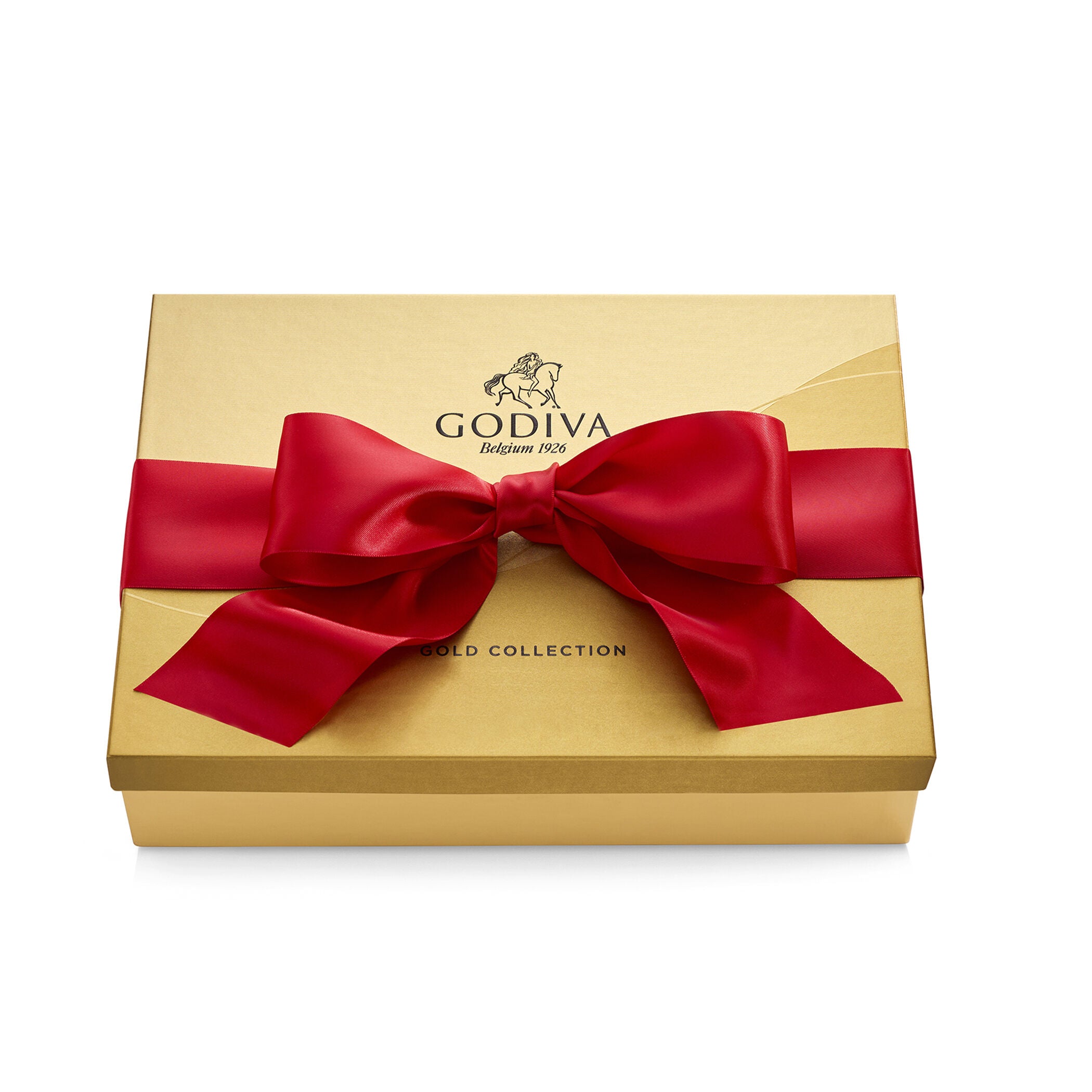 Assorted Chocolate Gold Gift Box, Solid Red Ribbon, 72 pc.