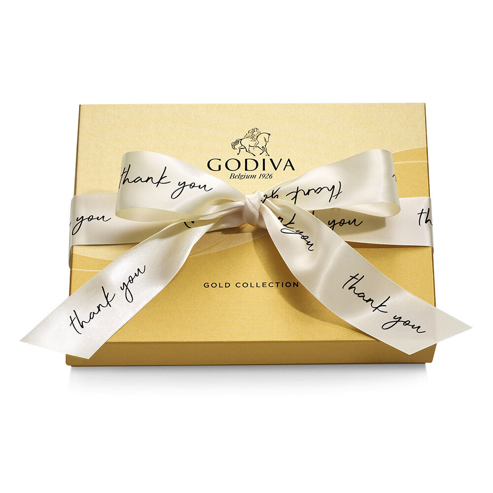 Assorted Chocolate Gold Gift Box, Thank You Ribbon, 18 pc.