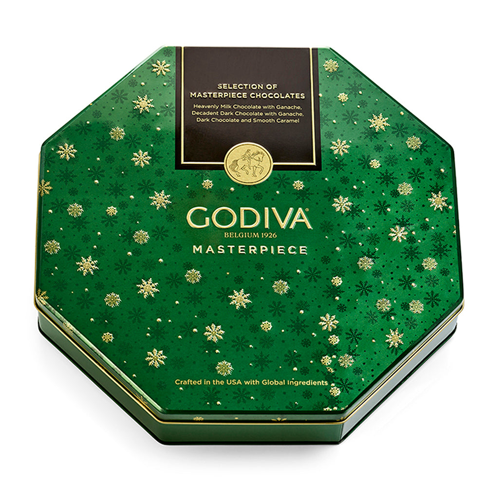 Assorted Masterpiece Holiday Tin, 50pc. | GODIVA – GODIVA