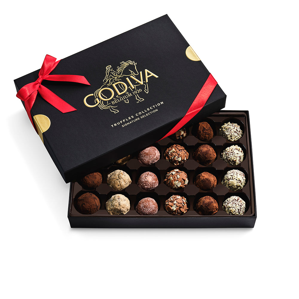 Signature Truffles Gift Box, Red Ribbon 24pc. | GODIVA – GODIVA