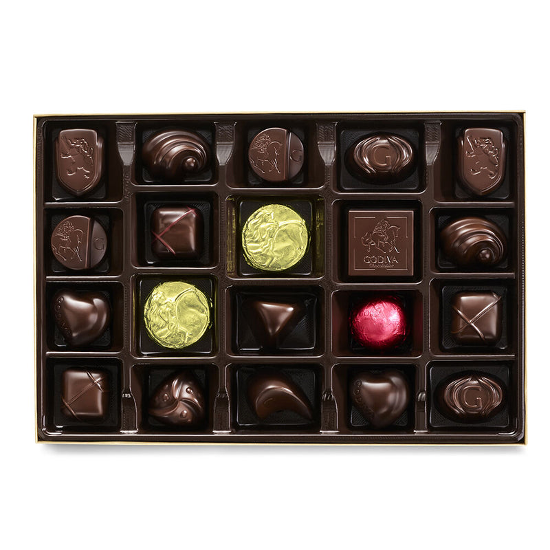 Dark Chocolate Gift Box, Red Ribbon, 22 pc.