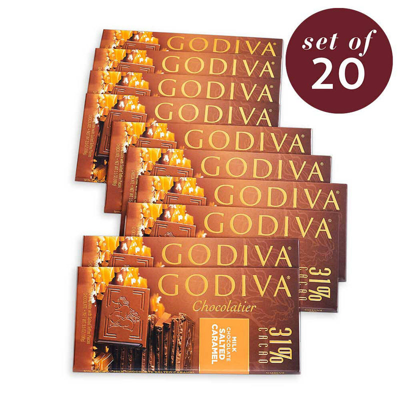 Large 31% Milk Chocolate Salted Caramel Bar Set of 20