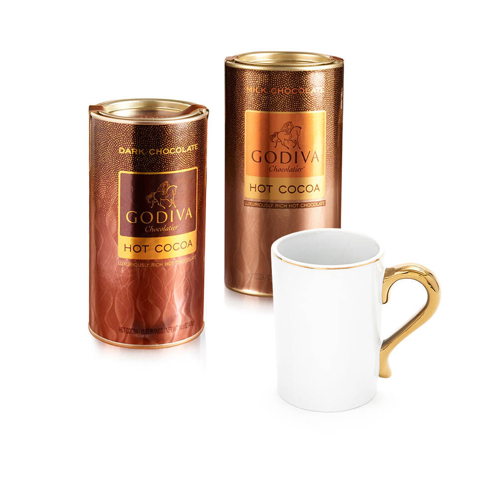 Mug with Set of Milk and Dark Hot Cocoa GODIVA – GODIVA