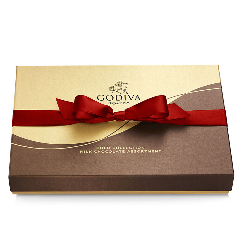 Milk & Dark Chocolate Gift Boxes, Red Ribbon, 22pc