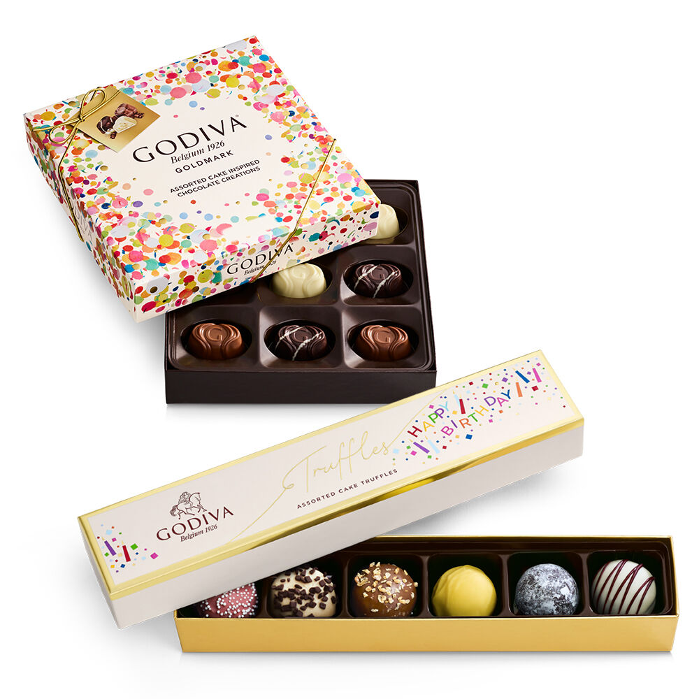 Limited Edition Assorted Cake Inspired Chocolates with Birthday Cake Truffle Flight