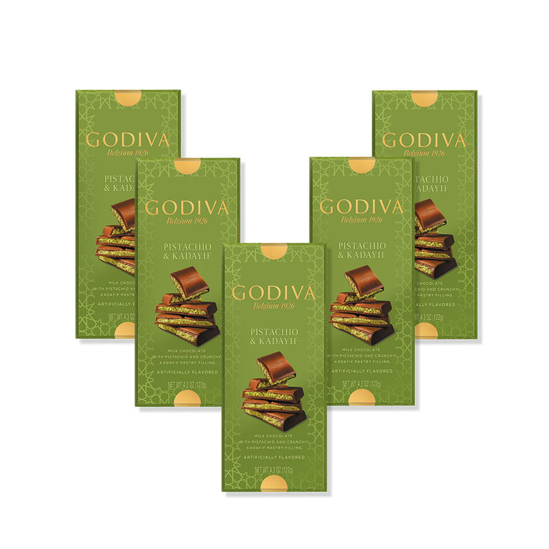 Pistachio & Kadayif Milk Chocolate Bar, Set of 5