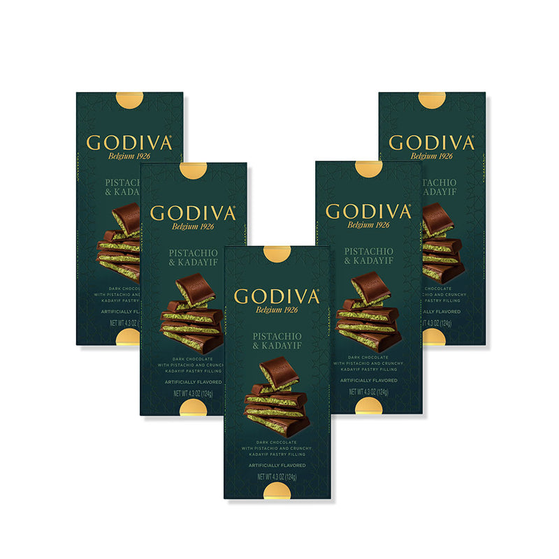 Pistachio & Kadayif Dark Chocolate Bar, Set of 5