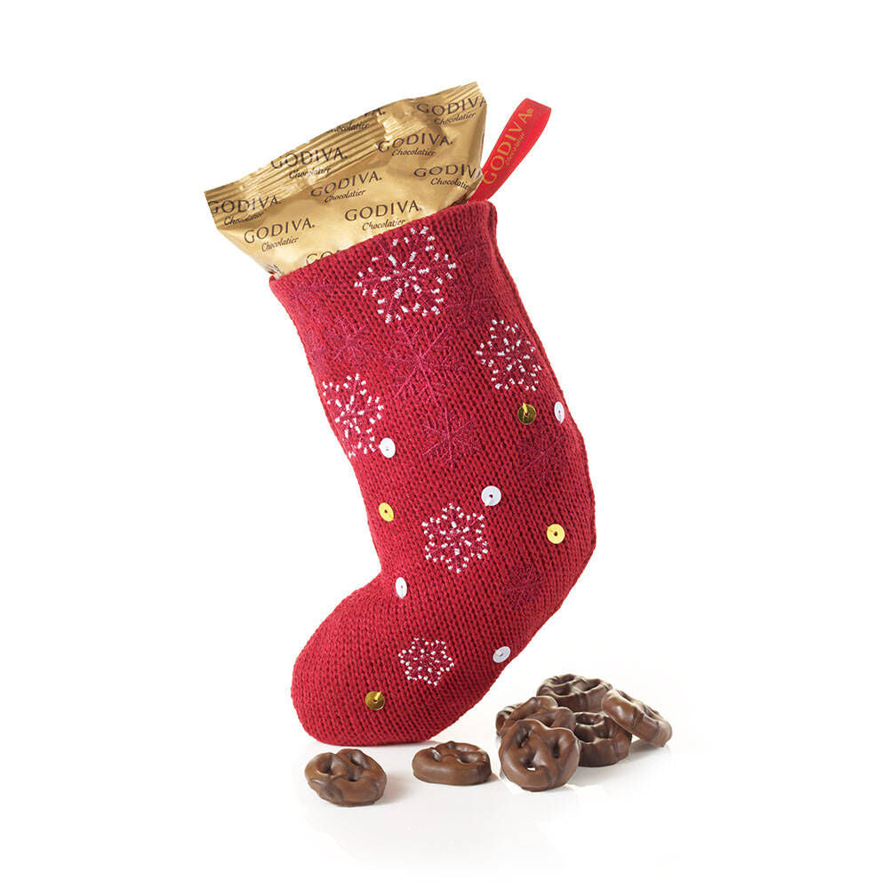 Holiday Stocking with Milk Chocolate Pretzels