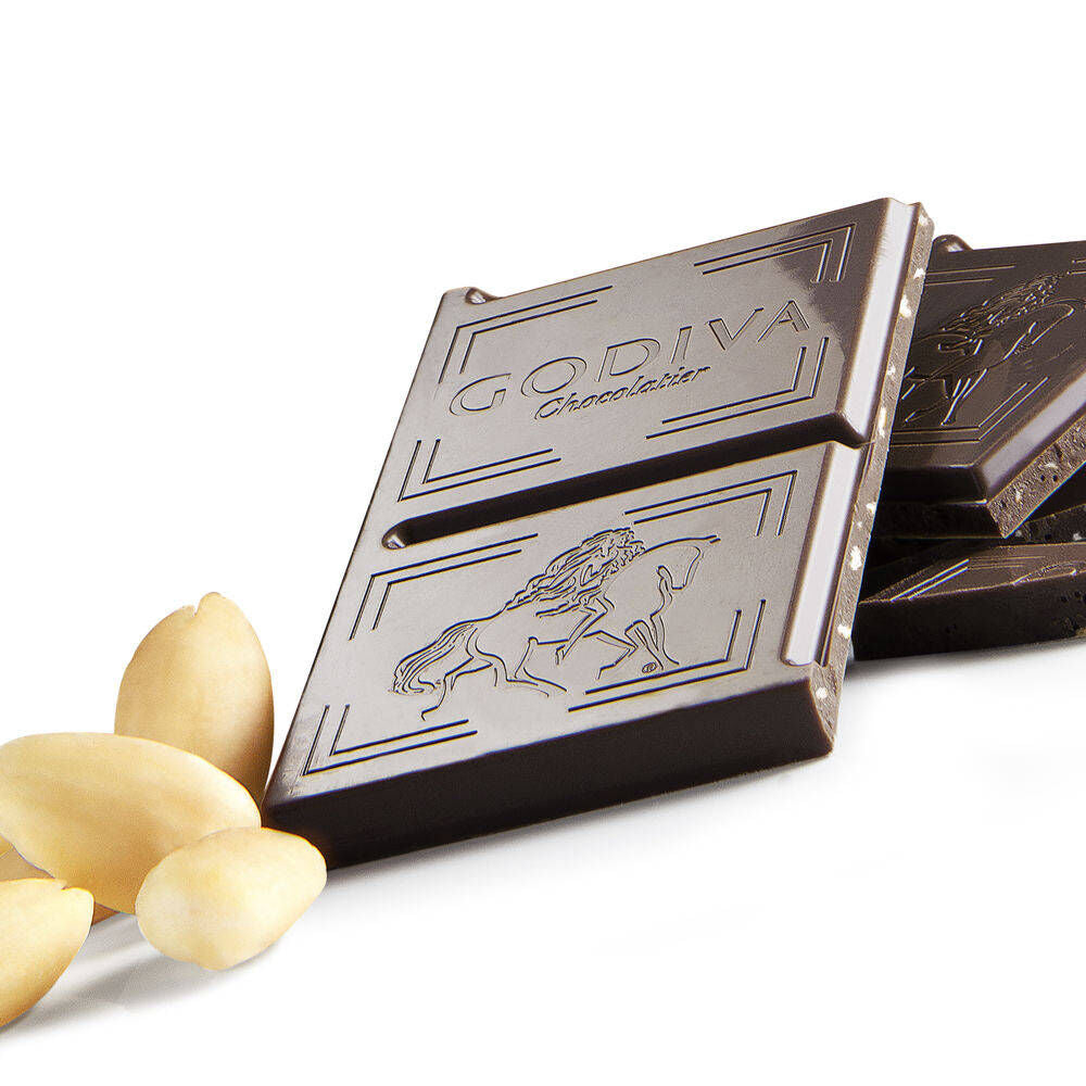 Large 72% Dark Chocolate with Almond Bar Set of 20