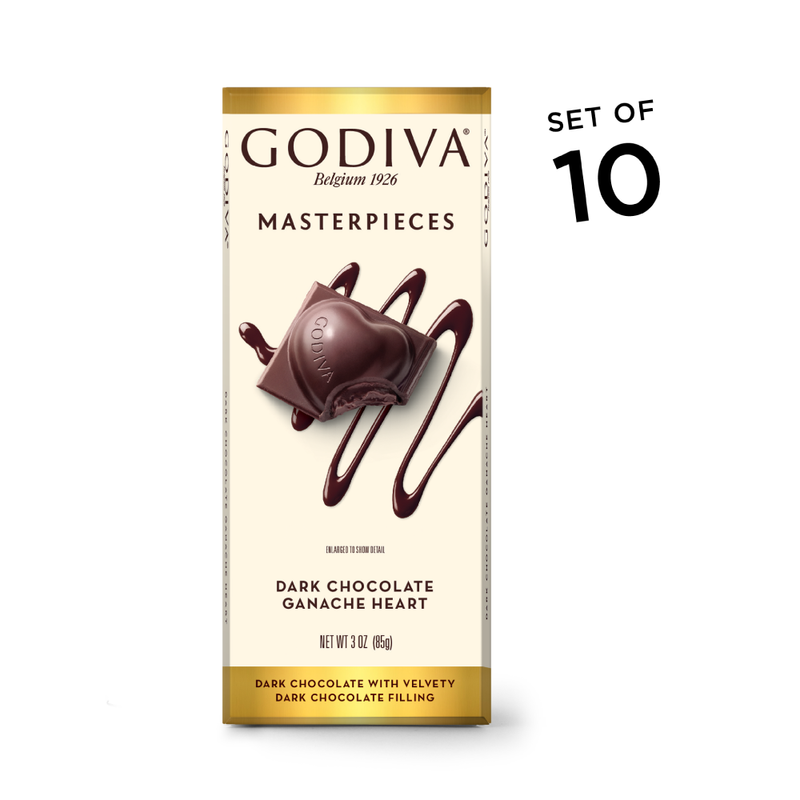 Masterpieces Dark Chocolate Ganache Heart Bar, 10 bars