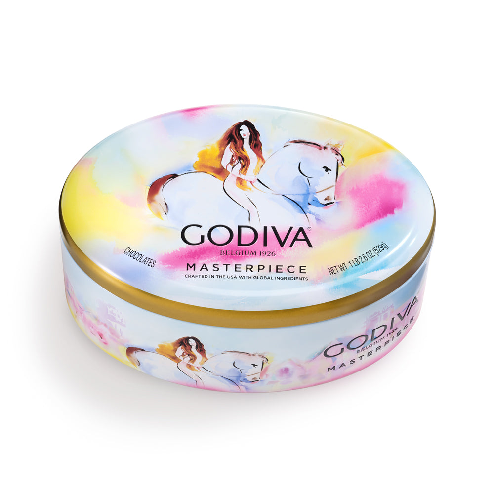 Assorted Chocolate Lady Godiva Masterpiece Tin, 55 Piece. | GODIVA