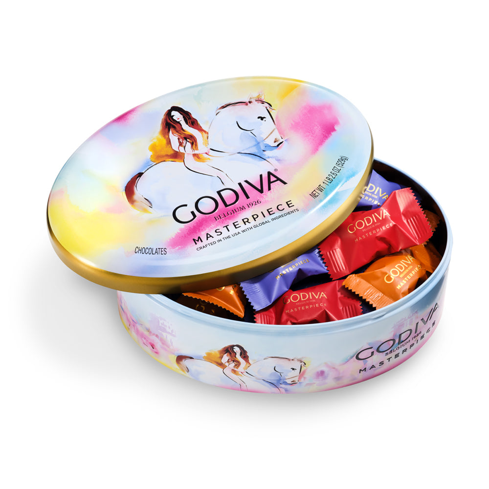 Assorted Chocolate Lady Godiva Masterpiece Tin, 55 piece