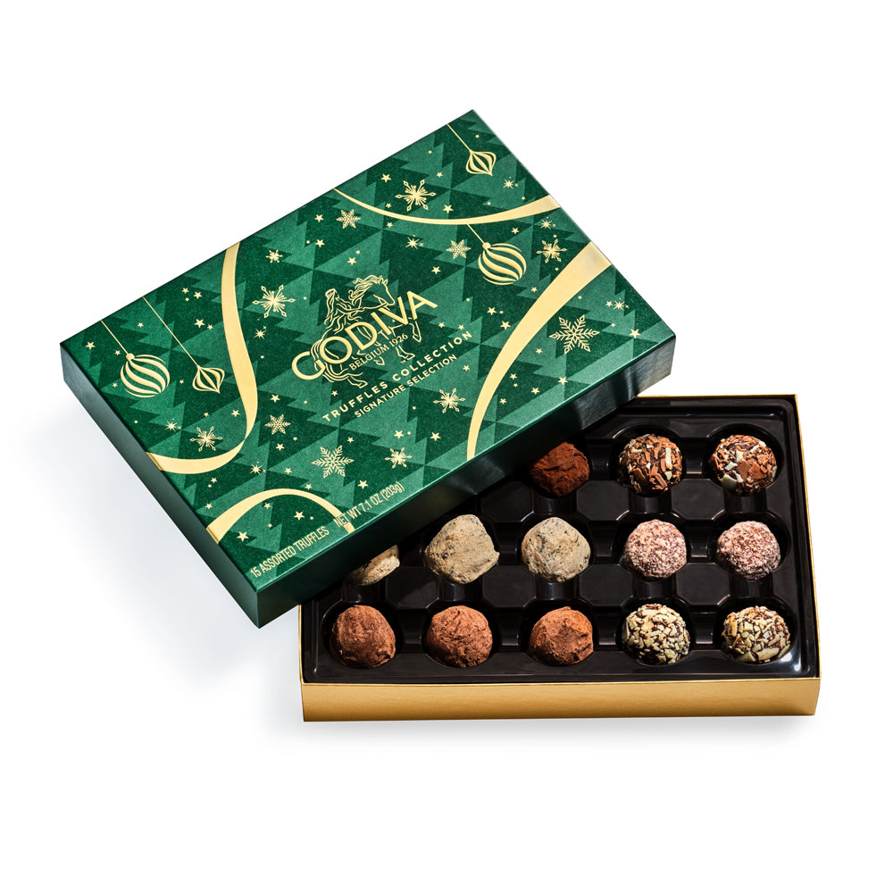 Signature Chocolate Truffles Gift Box, Holiday Edition, 15pc.