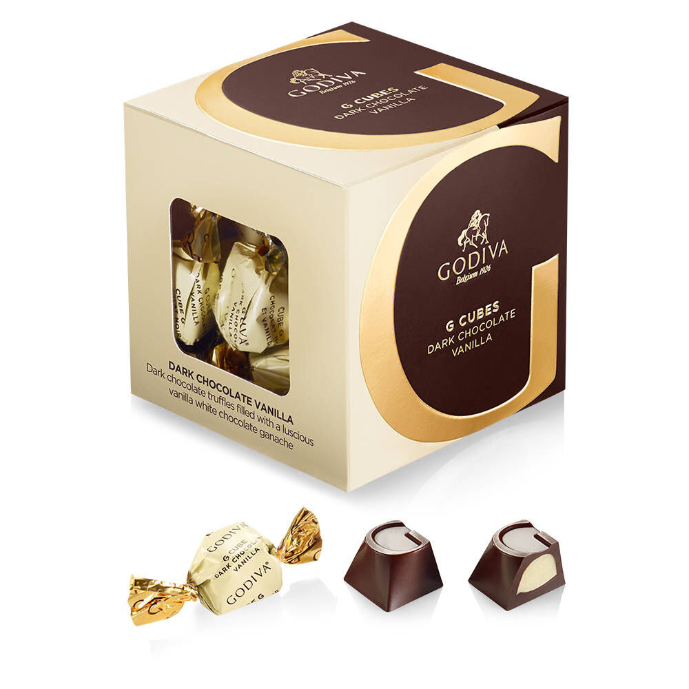 ファッションなデザイン Milk, Dark and Vanilla Chocolate G Cube Boxes, Set of 3, 22 菓子/デザート