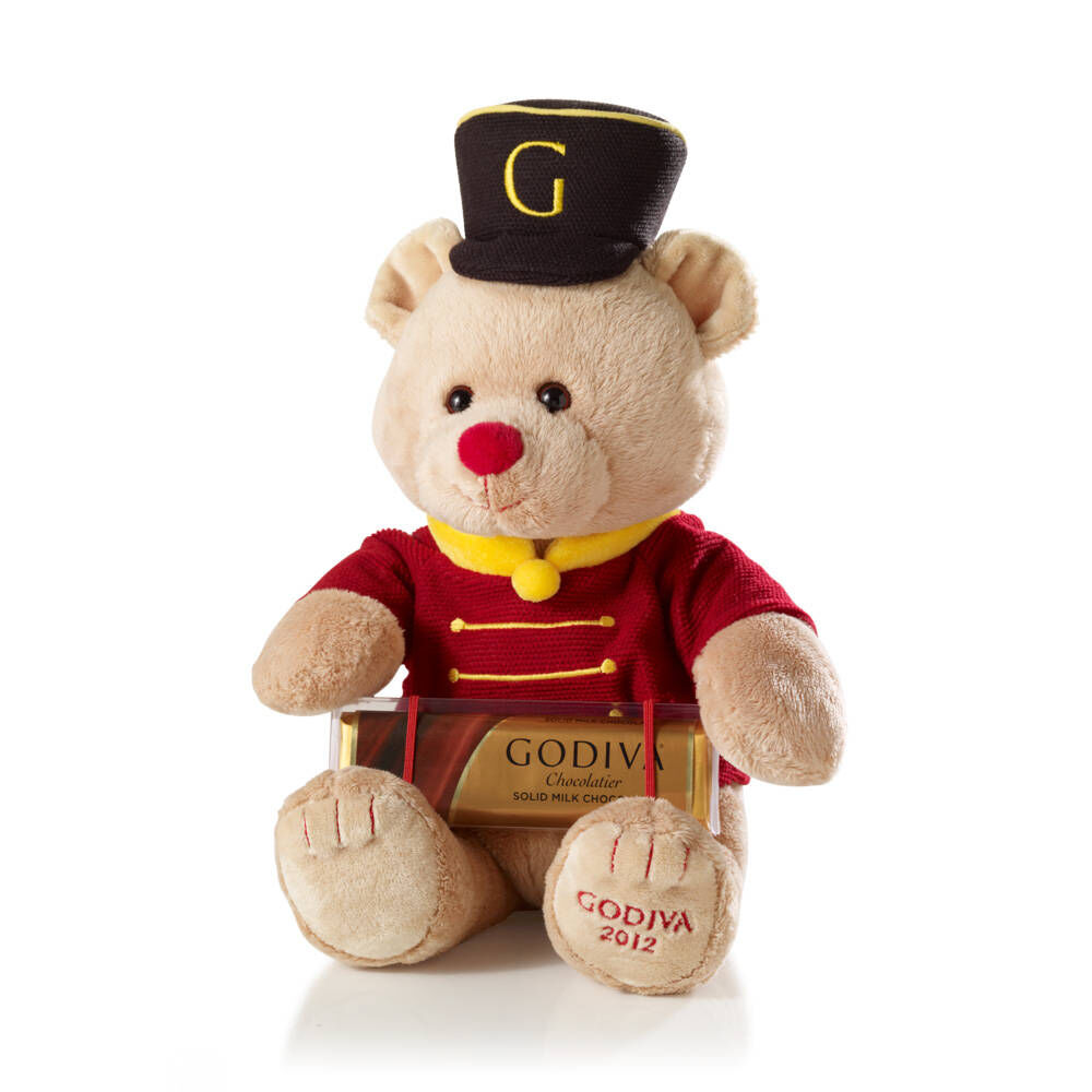 Drummer Bear Gund Plush with Solid Milk Chocolate Bar
