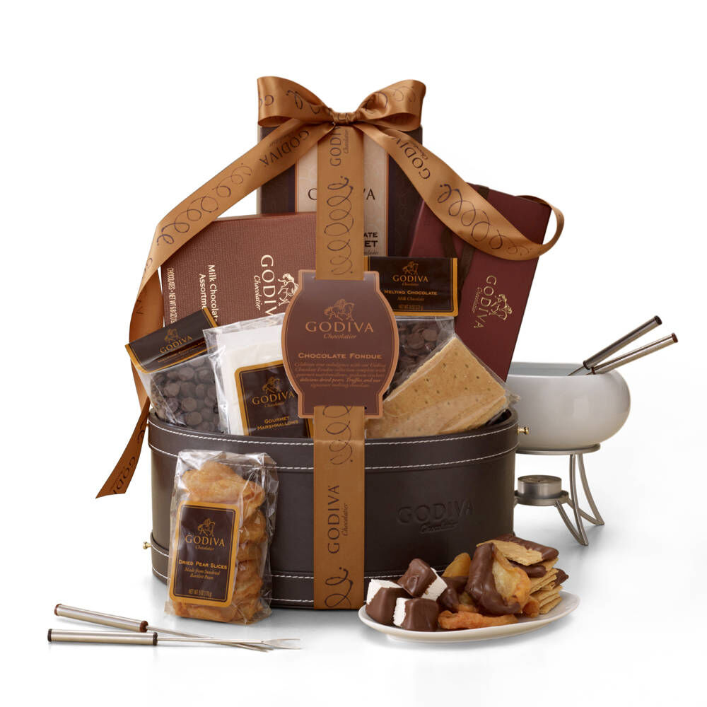 Chocolate Fondue Gift Basket GODIVA