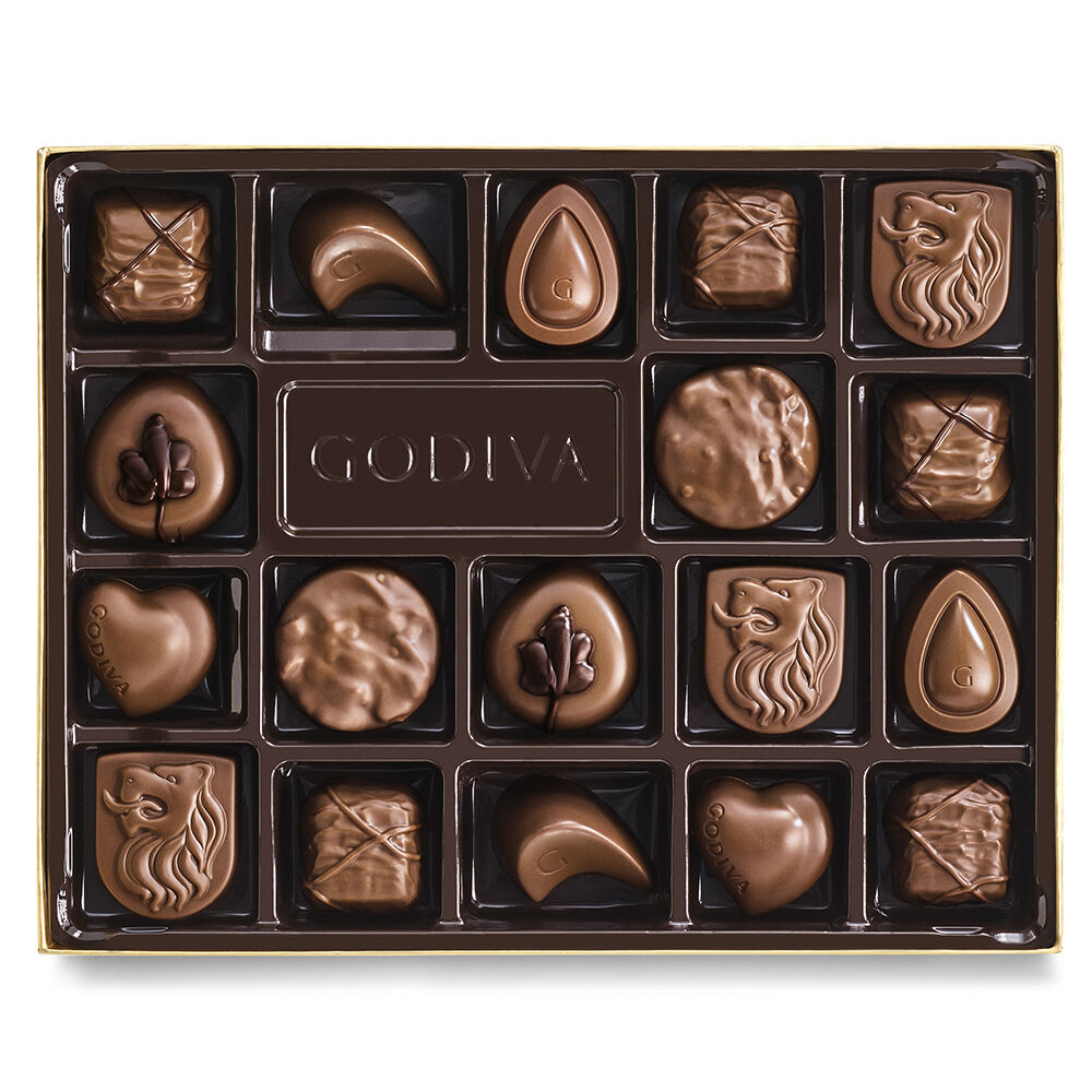 Milk Chocolate Gift Box Gold Ribbon 18 pc. Godiva