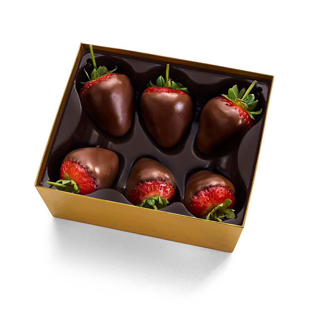 Dark chocolate covered top strawberries