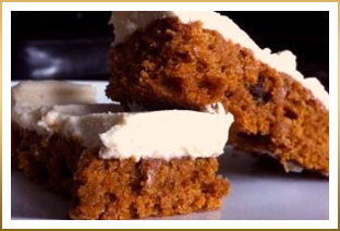 Pumpkin Squares with GODIVA White Chocolate Cream Cheese Frosting