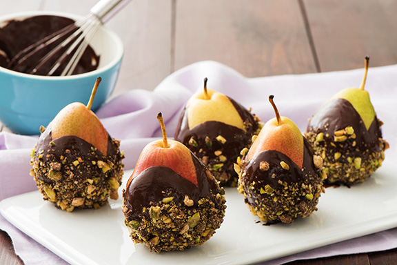 Chocolate-Dipped Holiday Pears