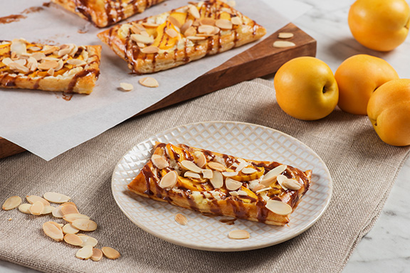 Goat Cheese and Apricot Tarts with Chocolate and Almonds
