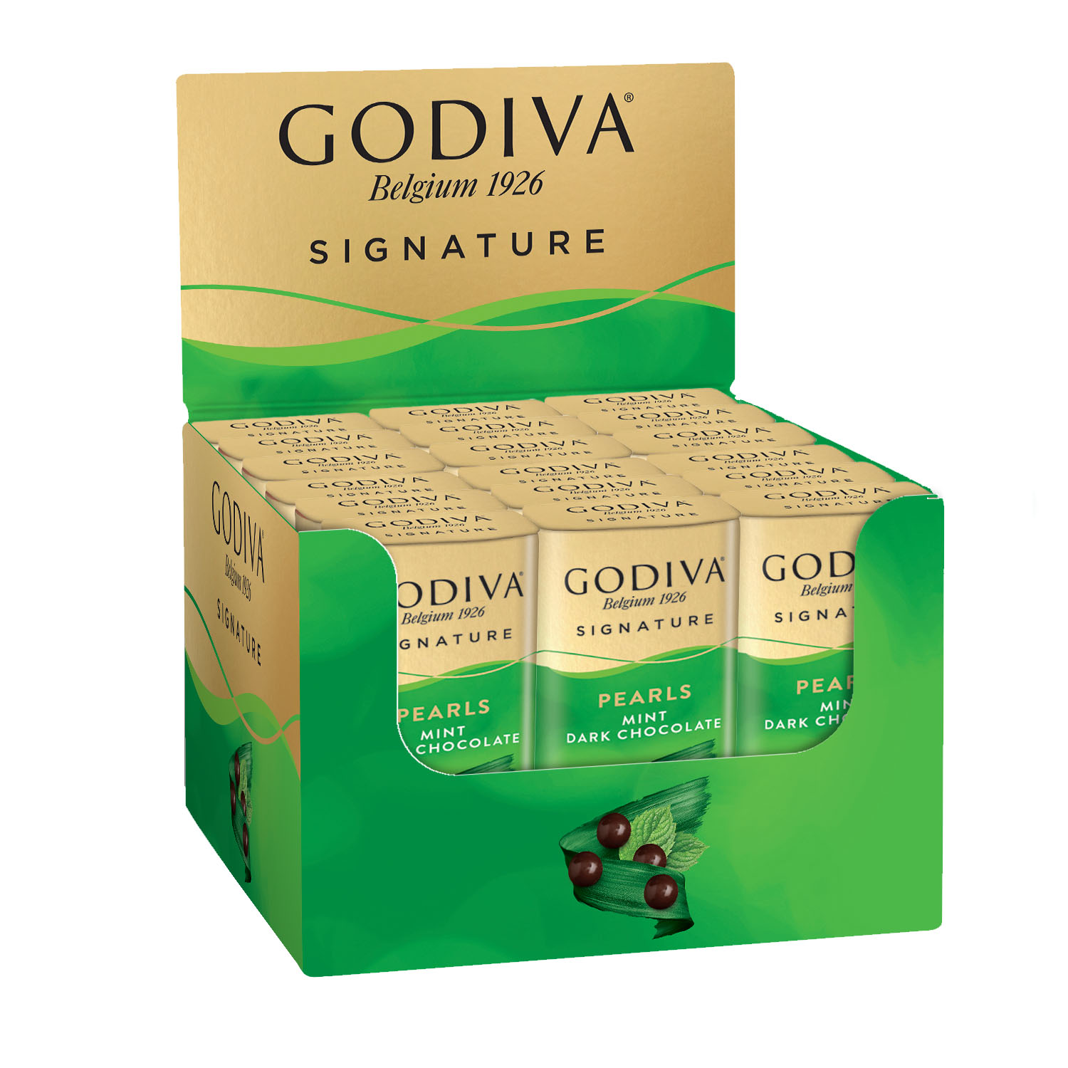 Godiva Dark Chocolate Pearls with Mint, Set of 18